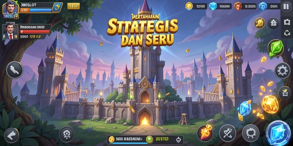 Screenshot menampilkan pertahanan menara dalam aksi melawan gelombang musuh.
