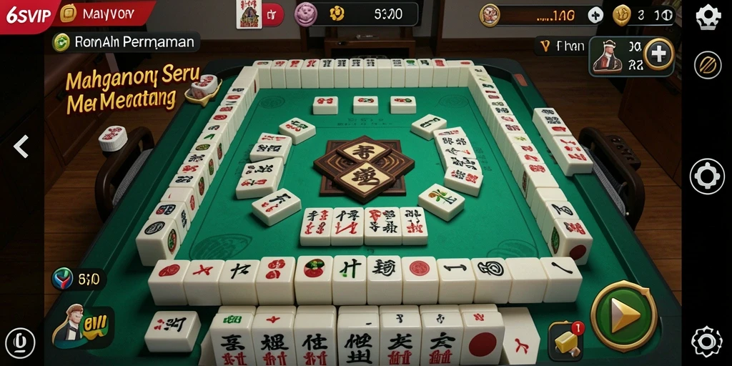 Tampilan gameplay 6SVIP dengan ubin Mahjong yang menantang.