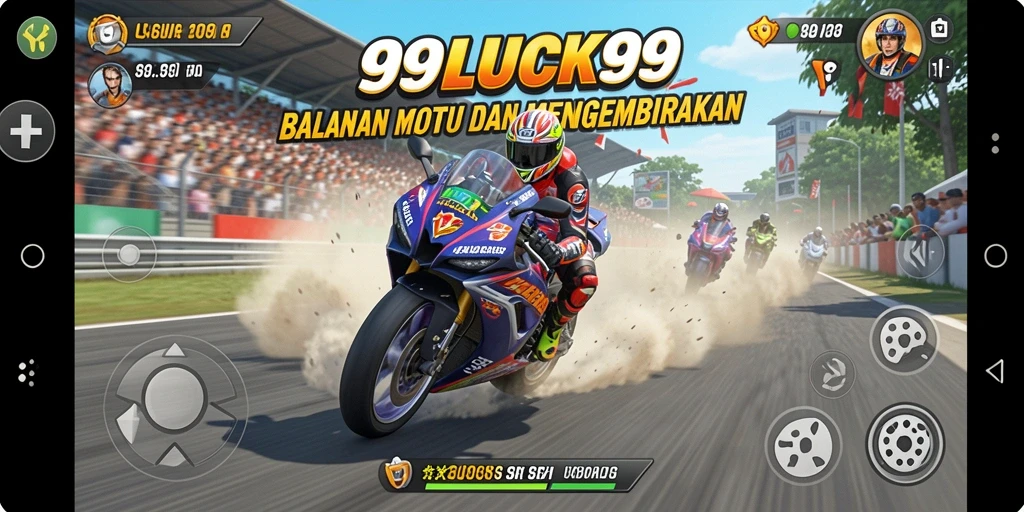 Gameplay balapan motor mendebarkan di 99LUCK99.