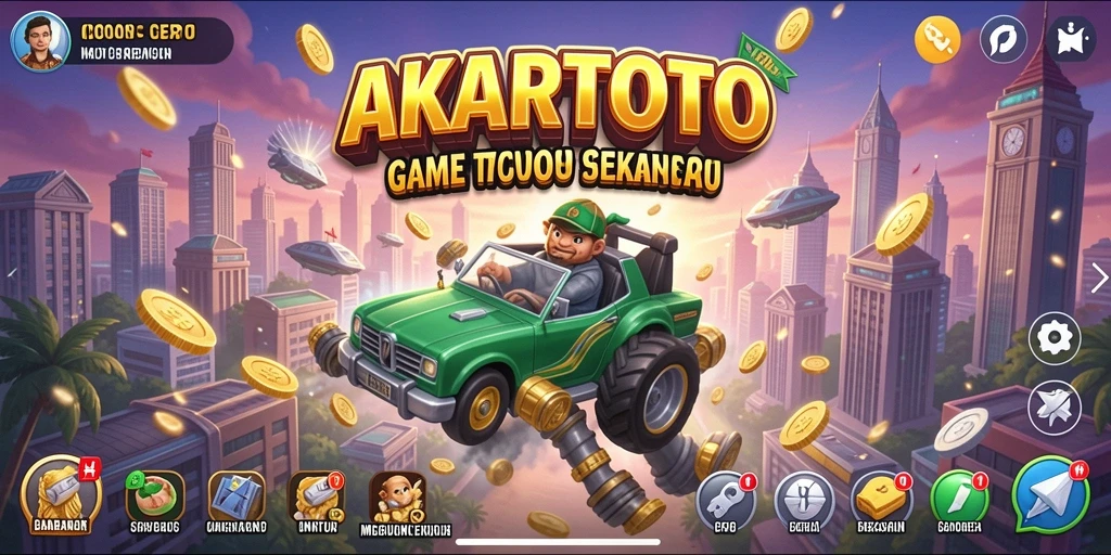 Tampilan gameplay AKARTOTO yang menyenangkan dan menantang.