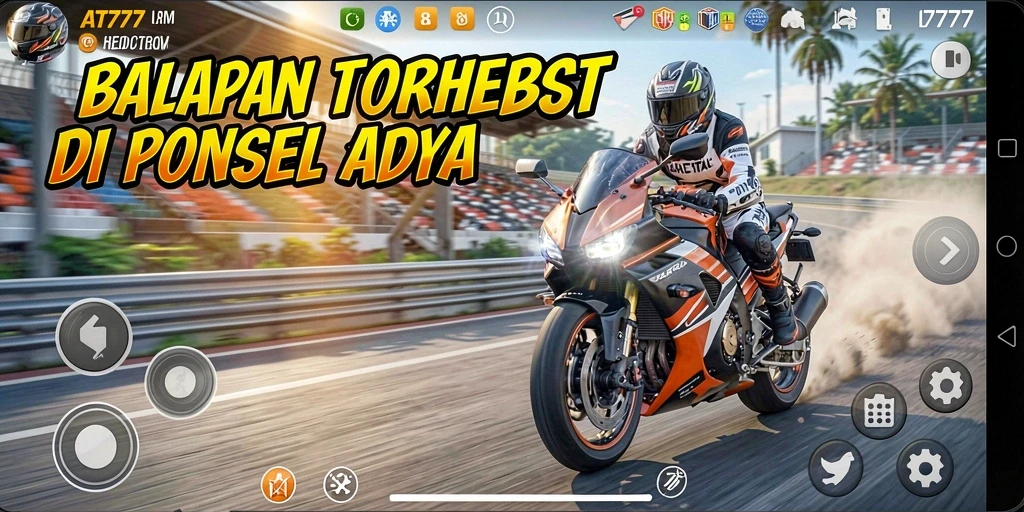 Tangkapan layar dari gameplay balapan motor yang seru di AT777.
