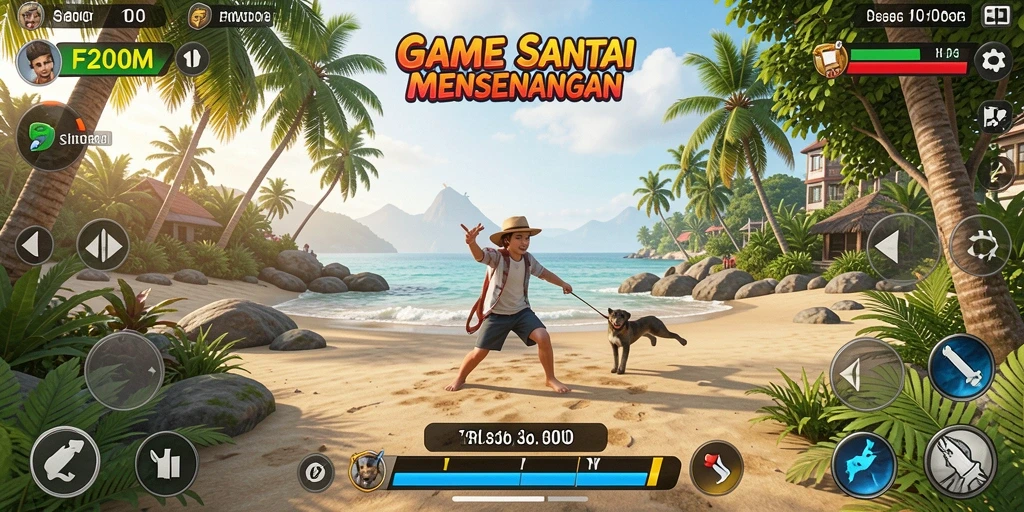 Tampilan gameplay F200M yang menyenangkan dan penuh warna.