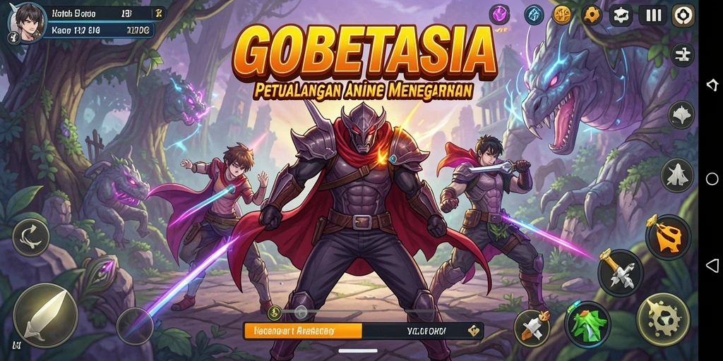 Gameplay menarik dan interaktif dalam GOBETASIA yang penuh karakter Anime.