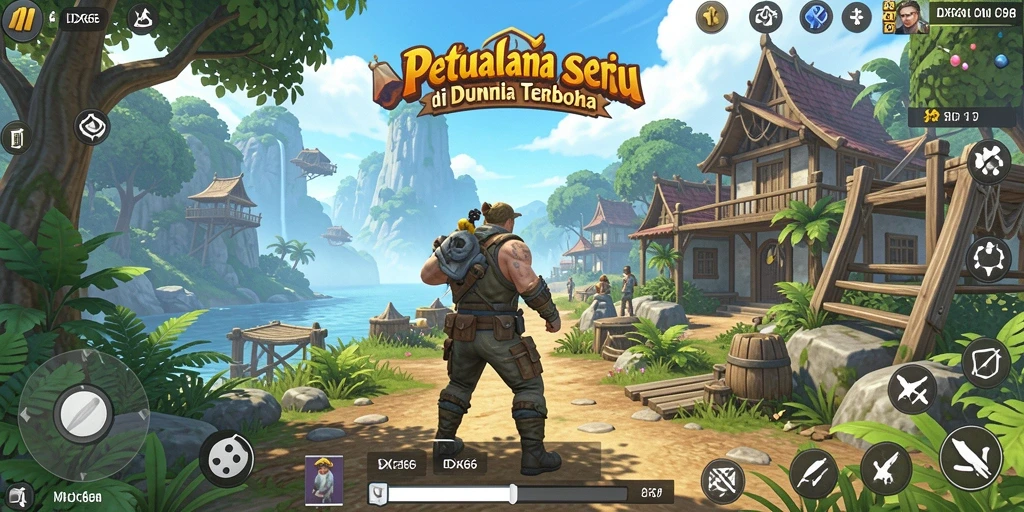 Tangkapan layar gameplay <strong>IDX66</strong> menampilkan petualangan seru di dunia terbuka.