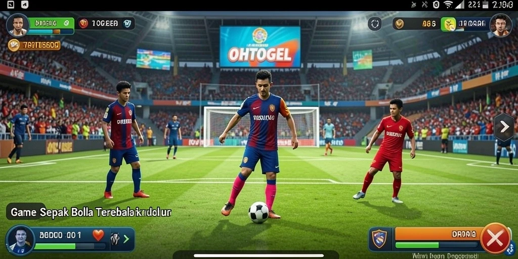 Screenshot utama OHTOGEL dengan tampilan pertandingan sepak bola yang seru.