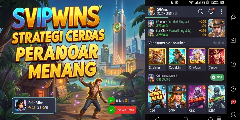 Tampilan gameplay SVIPWINS dengan aksi strategi yang menegangkan.