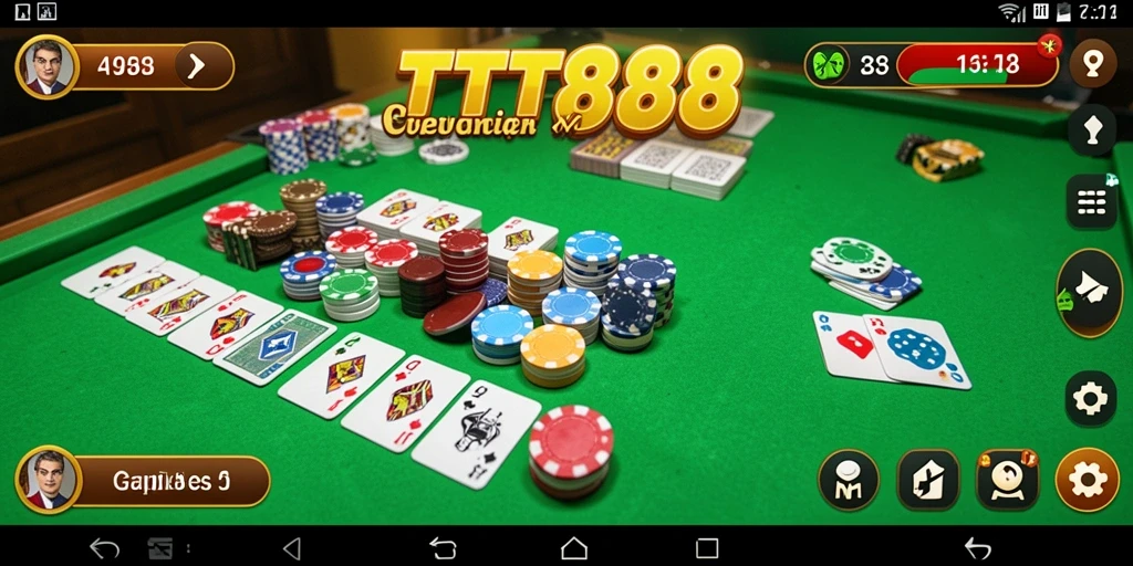 Tampilan gameplay TTT888 yang menarik saat bermain Gaple.