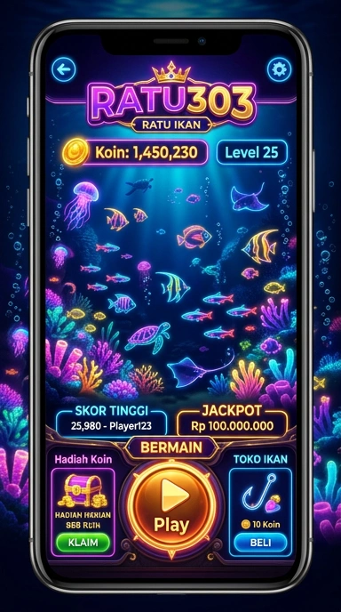 Tampilan beranda aplikasi ratu303 yang menarik dan informatif.